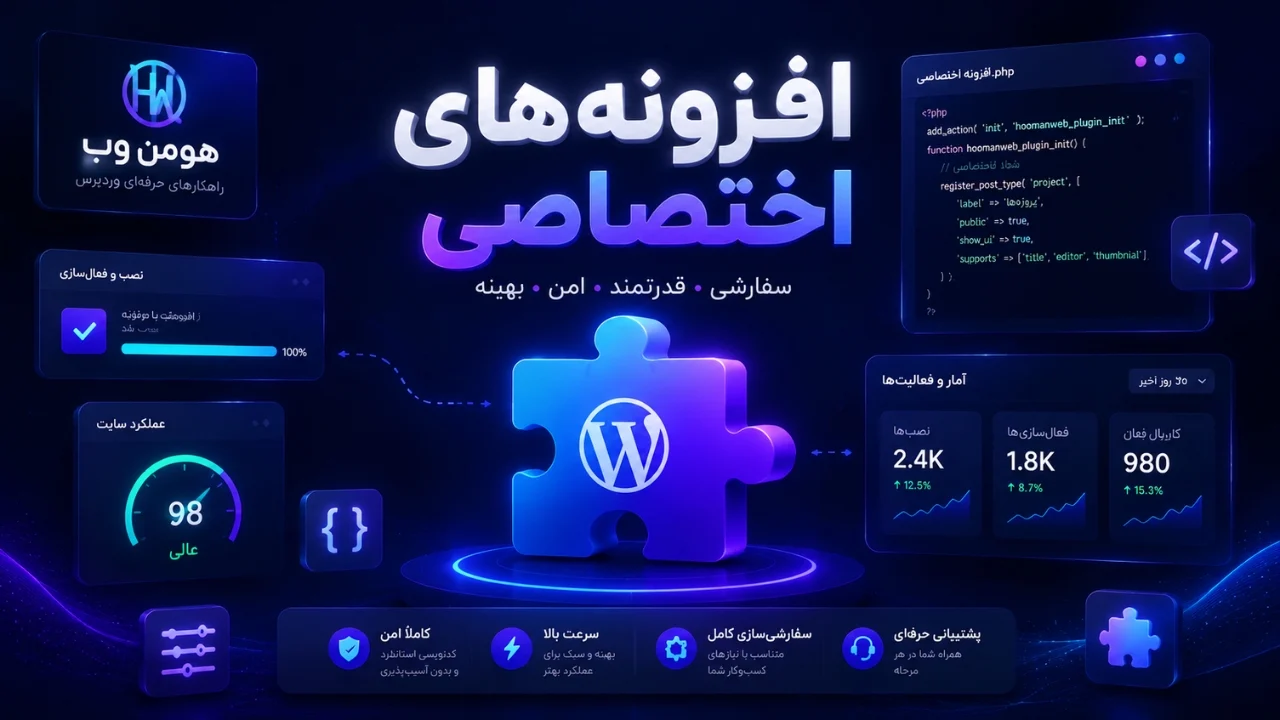 افزونه‌های اختصاصی هومن وب